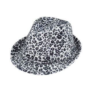Product image of Leopard Print Faux-Fur Fedora Hat