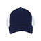 deluxe-brushed-cotton-twill-trucker-cap-6849-NVY-WT-front