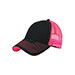 heavy-cotton-twill-trucker-cap-w-neon-mesh-7641B-BLK-N.PINK